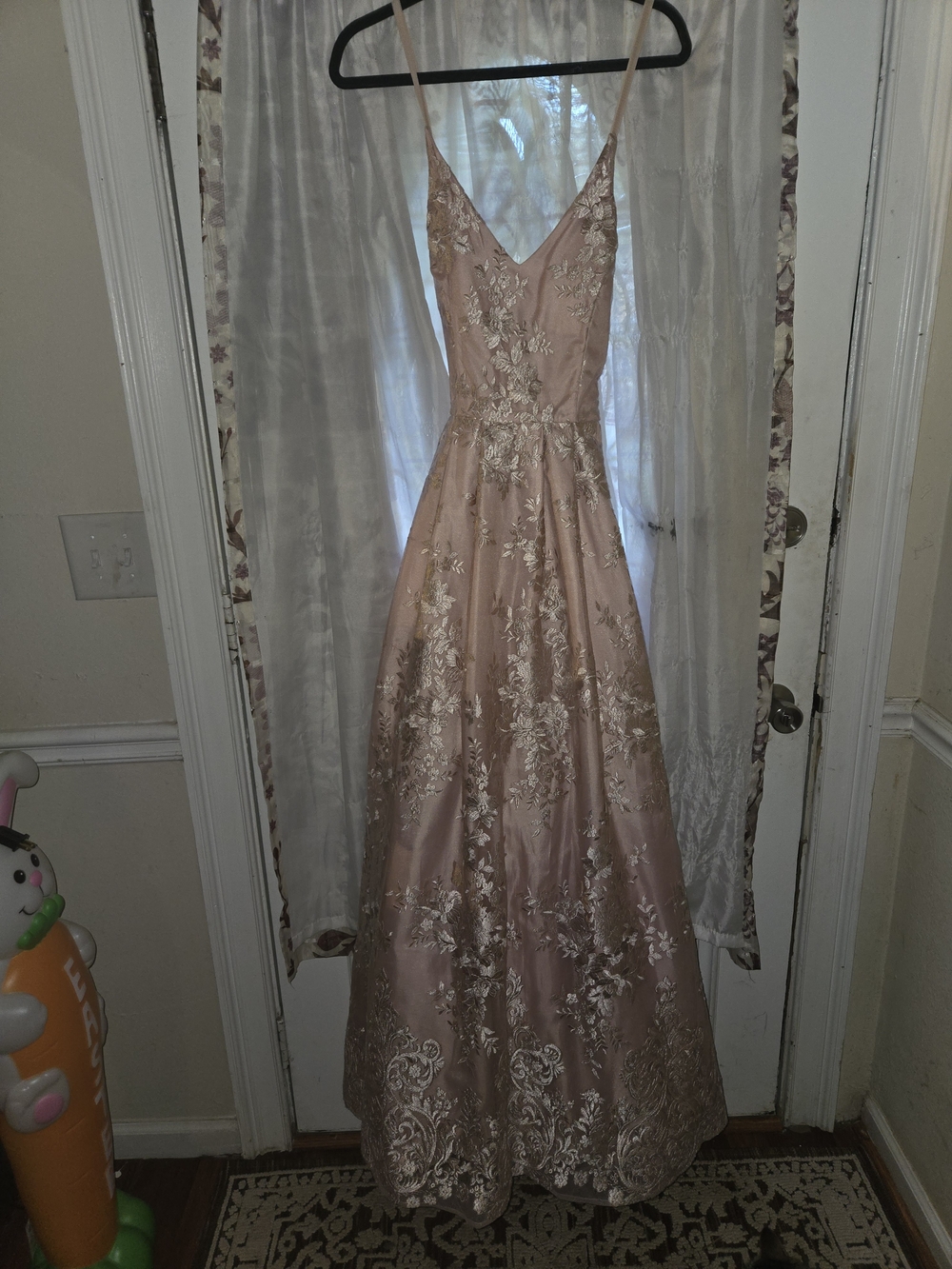 BCX Blush Pink Floral Embroidered A-Line Dress
